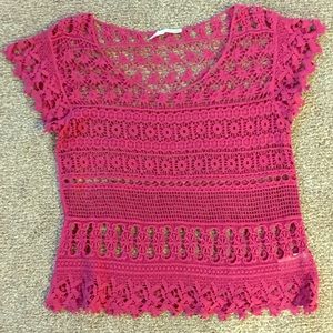 Maurices Large Deep Pink Lace Top